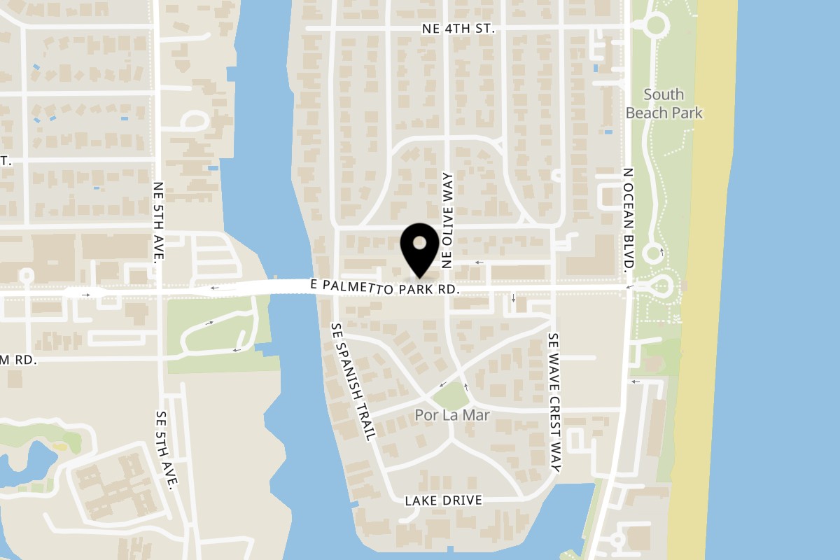 Map showing the location of The Boca Lobster Roll Company on 771 E Palmetto Park Rd in Boca Raton